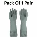 NEW INDIA FIRE TECH Cleaning Wrinkle Glove for Home cleaning Utensils cleaning Bathroom cleaning Gardening, Grey pack of 1 pair