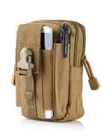Styleys 600D Oxford Fabric Khaki Universal Outdoor Sport Travel Phone Money Pocket Molle Attachments Waist Bag Pouch Fanny Case Pack