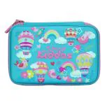 Smily Kiddos Double Comparment Light Blue Ethylene Vinyl Acetate and PU Zipper Pencil Case