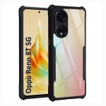 RJR Oppo Reno 8T 5G Bumper Case |360 degree Shock-proof |Camera Bump Protection| Transparent Hybrid| Eagle Mobile Case Cover for Oppo Reno 8T 5G (Black)