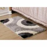HOWNICE Microfiber Floor Mat (BROWN BEIGE WHITE , SIZE - 60cm X 40 cm, Medium)