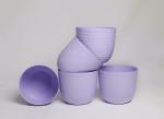 Garden Art Purple Oval Decorative Planter Indoor and Outdoor Home Living Room Office Tabletop Plastic Flower Pots (14 cm) pack of 5
