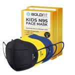 BOLDFIT N95 Mask for Kids Reusable Mask (Multicolor) Anti Pollution Anti Bacterial, Protective