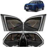 Kingsway Car Magnetic Sun Shades Curtains for Morris Garages (MG) Hector Plus, Model Year : 2020 Onwards, Full Window Cover, Color : Black, Cotton Mesh, Complete Set of 6 Piece