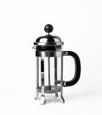 Sipologie Vintage French Press Coffee Maker 350ml, 4-Level Filtration System for Sediment-Free Coffee, Heat-Resistant Durable Borosilicate Glass, Silver