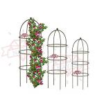NAYAB Garden Obelisk Iron Trellis Rose Flower Supporter for Climbing Vines and Plants (Set of 3 - Black)