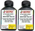 Dotpot TN2125 Toner Powder Bottle for USE in Brother HL-2140 / 2150N / 2170W / DCP-7030/7040 / MFC-7320/7340 / 7440/7450 / 7840N, Ricoh SP1200S / 1200SU / 1200SF / 1210 Printer Pack of 2