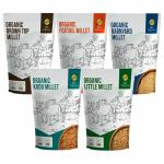 B&B Organics Mixed Millet Combo of 5 (Little, Kodo, Foxtail, Barnyard & Browntop Millet) - Each 250 g