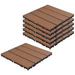 Sharpex WPC Deck Tiles with Interlocking | 6 Piece Floor Decking Water Resistant Tile for Balcony, Terrace, Garden, Poolside | Quick Flooring Solution for Indoor/Outdoor