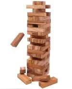 Toyshine Wooden Tower 54 Pcs Wooden Building Block, Tumbling Tower Game for Kids