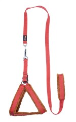 FURRY TAILS Dog Belt Padded Harness with Adjustable Belt Suitable for all Breeds (Waterproof, Medium, Red - Brown)