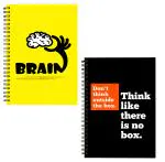 Whats Your Kick Idea & Creativity Idea Inspired A5 Set of 2 Soft Cover Notebook 80 GSM Wiro Binding Notebook Single Line 160 pages Stylish Notebook D15