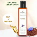 Mystiq Living Flax Seed Oil (100 ml) Cold Pressed | Flax Seed | Massage Oil | Flax seeds For Hair | Flaxseed Oil | For Hair, Skin & Body | 100% Pure and Natural