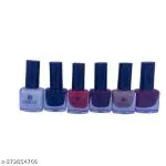 LIBELLE Long Lasting nail paint combo set of 6 Women and Girls Trendy Color Quick Dry Smooth Finish Nail paint Pack of 6 Colors