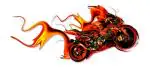 Divinedesigns Multicolor Vinyl Flames Fire Bike Wall Sticker