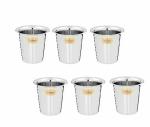 Vinod Stainless Steel Rampatra Glass,Set of 6 Glass, Capacity-220 ml,Ideal For Serving Tea & Coffee