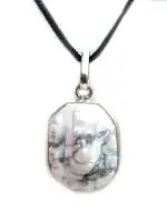 Astroghar Howlite Crystal Lord Ganesh Ji Engraved Multicolor Pendent
