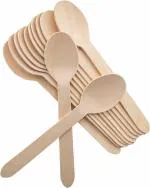 ALU-FRESHH Disposable Wooden Spoon 16 cms/6.4 Inch Length (PACK OF 50)