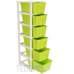 Tedemel Studio 6 Xl(Extra large), Modular Drawer, Virgin Plastic for Home, Office, Parlor, School, Doctor, Home and Kids, Product Dimension when assembeled (30cmx36cmx118 cm), Color: Green