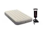 Intex Inflatable Twin Size Bed High Dura-Beam Airbed With Fiber-TechTechnology (PVC) With Hand Pump