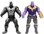 Gift Baba Superhero Figures Villain Edition Thanos and Deadly Venom Toys Action Figure Premium Playset with LED Light for Boys & Girls Best for Gifts,Decoration (Pack of 2)