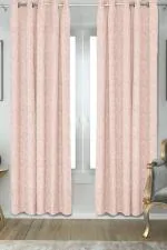 NEELA COTTON MILLS (P) LTD. SPARKLE COLLECTION WINDOW CURTAIN | ABSTRACT PRINT | PACK OF 2 | PINK | 5 FT, 260 GSM