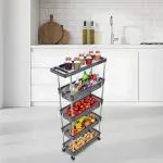 SHRAVI Slim Rack for Kitchen Storage Rack Shelf for Living Room, Office colour - Grey (5 LAYER)