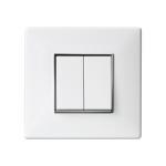 Kolors 8 Module (Horizontal) Plate White With Silverline, with inner plate [(White (Gloss)]-[KOSMIK], Compatible only with KRAFT & KOSMIK Switches