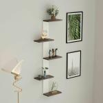 BLUEWUD Alaire Engineered Wood Wall Decor Shelf,Display Rack (Wenge & White)
