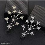 R4A CREATIONS Charming Crystal Star Hair Clip Barrette Rhinestone Hair Barrette Bling Bridal Hair Pin Headpieces Decorative Hair Pin Head Clip Branch Crystal Hair Pins Headwear Bride Hair Accessories for Women and Girls (Gold, Silver) (Pack of 2)