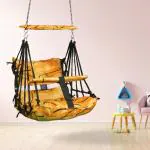 Curio Centre Printed Cotton Baby Swing Chair for Indoor, Outdoor & Garden - Yellow