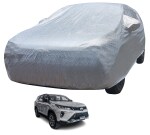 MOCKHE Car Body Cover Compatible with Toyota Fortuner Legender with Mirror Pockets, Triple Stitched, Water Resistant Car Cover, Metallic Silver