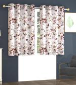 Luxury Cube Brown Long Cursh Matty Curtains - 5 Feet (Pack Of 2)