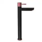 DIGGICOM Black, Rose Gold Stainless Steel Pillar Wash Basin Taps For Wash Basin, 12 Inch