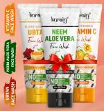 KURAIY Brightening Face Wash For Dry Skin Oily Skin Combination Moisturizing  pack of 3