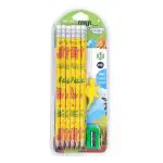 Crackles Dinosaur Theme Wood Thick Strong 12 Pc Pencils with Erasers on top, Sharpener & Eraser Gift Set for Kids, Boys and Girls (Assorted Print, Pack of 1)