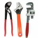 PERFECT TECH Kit OF 3 Tools Plumbing Kit (Adjustable Wrench 8 Inch Spanner | Water Pump Plier 10 Inch | Pipe Wrench & Plumbing 10 Inch | Multipurpose Tool Kit Set for All Jobs, Open End, Flexible end