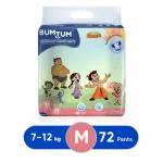 Bumtum Chhota Bheem Premium Baby Pull-Up Diaper Pants with Aloe Vera ,Wetness Indicator and 12 Hours Absorption - Medium - M (72 Pieces)