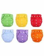 BEAUTIQ AND COLLECTIONS MOMY MOM Reusable and Adjustable Cloth Daiper Nappies Free Size (Pack of 6)