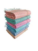 ASH Traders Multocolor Handloom Checkered Medium Bath Towels for Men and Women Cotton, 30 x 60 inch (pack of 4)