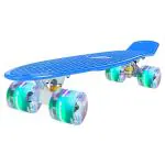 Strauss Blue Aluminium, Plastic Cruiser Penny Board With Led Wheels