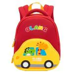 WISHKEY Waterproof & Lightweight School Bag for Kids, Red 3D Car Backpack.