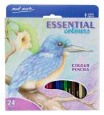 Mont Marte Essential Colors Pencils, 24 Piece. Easy to Blend and Suitable for All Skill Levels.
