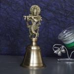 ARTVARKO Decorative Krishna Playing Flute Hand Held Bell - 6.75 inch
