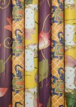 SATYAM KRAFT (Pack of 6) Pichwai Design gift wrapping Paper with 6 Tags (Design 1)