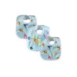 DESIGNESTYBlue Waterproof Baby Feeding Bibs - 0 - 30 Months ( Pack of 3 )