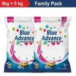 Blue Advance Detergent Powder 5Kg + 5Kg Free Detergent Powder - 10 Kg Family Pack