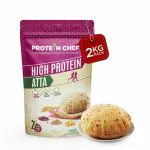 Protein Chef High Protein Atta (2 Kg) | 5.5 gms Protein Per Roti | 7 Supergrains Blend including Chickpea Flour, Soy, Chakki Atta | Good for entire Family | Tastes like regular Multigrain Atta Roti