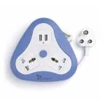 Syska EBU 2001 Tri Power- 2 Way Power Strip (White, 1.5 m, With 2 USB Port)