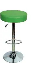 Sitwell Green Leatherette Bar Cushion Stool With Footrest